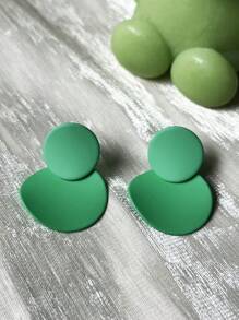 Fashion Geometric Earrings, Lightweight Luxury Style Rubber Painted Ear Studs, Multi-Color Earrings For Women - Wafer - View 28