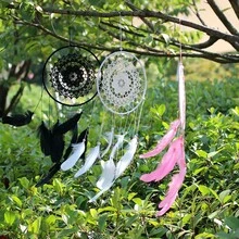 1 chiếc INS Style Feathered Dream Catcher treo tường trang trí nhà cửa - Nhiều màu - Xem 5