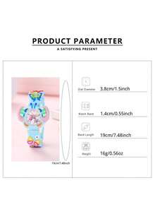 多色 3D 最新儿童卡通蝴蝶设计硅胶表带学生腕表 - 藍色 - 查看 3