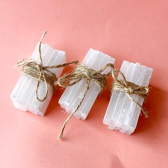 Natural Rock Crystal Selenite Stick Bundles - 10/20/30 Pieces Set, Pure White Raw Selenite Rods For Healing, Meditation And Energy Clearing