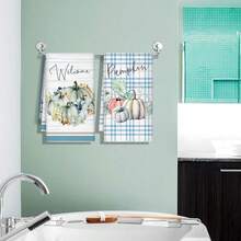 2 chiếc khăn lau bếp bằng sợi siêu nhỏ in hình quả bí ngô xanh nhạt, siêu mềm, cỡ lớn 40x75cm, thấm hút và có thể giặt bằng máy - nhiều màu - Xem 2