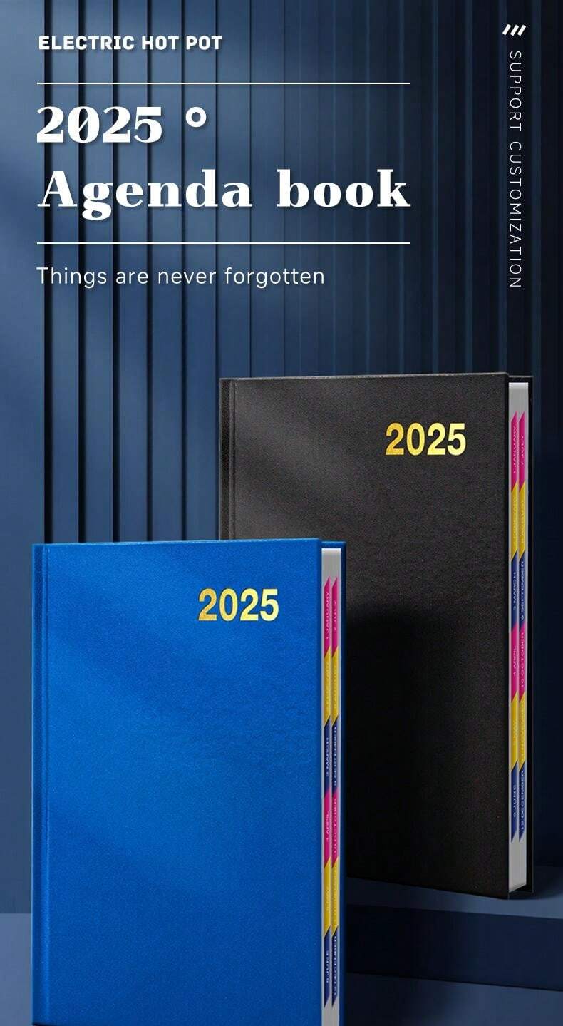 2023 English Planner/Calendar Notebook, 365 Days Agenda A5 Office