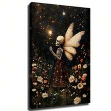 1 bức tranh vải canvas đóng khung bằng gỗ hình đầu bếp bộ xương Halloween, tranh tường Halloween cổ điển có thể in, tranh in Cottagecore tối màu, đồ trang trí Gothic Dark Academia, nghệ thuật nhà bếp Moody - Nhiều màu - Xem 8