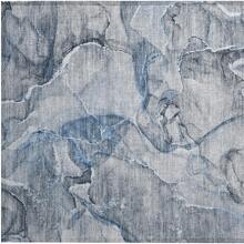 HomeRoots 2' X 3' Blue And Gray Abstract Washable Non Skid Indoor Outdoor Area Rug