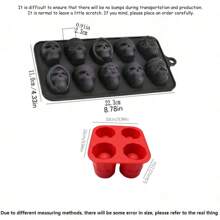 1 Peça Molde Criativo de Barra de Caveira, Forma de Gelo de 4 Cavidades, Molde de Gelo em Forma de Diamante para o Verão, Molde de Chocolate em Forma de Caveira de Silicone, Molde de Gelo para Gelatina, Pudim, Doces, Suprimentos de Cozimento Doméstico, Decorações de Bolo, Volta às Aulas, Suprimentos para Festa de Halloween