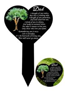 1 pieza Estaca conmemorativa duradera para papá - Decoración resistente a la intemperie para el cementerio, marcadores de tumba emocionales, placas de jardín personalizadas en homenaje a los seres queridos fallecidos