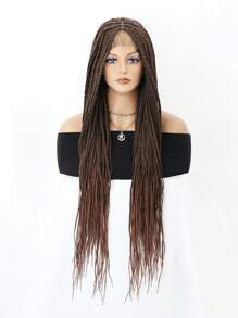 Full Double Lace Braid Wig With Baby Hair 36" Knotless Box Braided Wigs For Women Long Braided Lace Wigs Synthetic Braided Lace Front Wigs - Multicolor - View 11