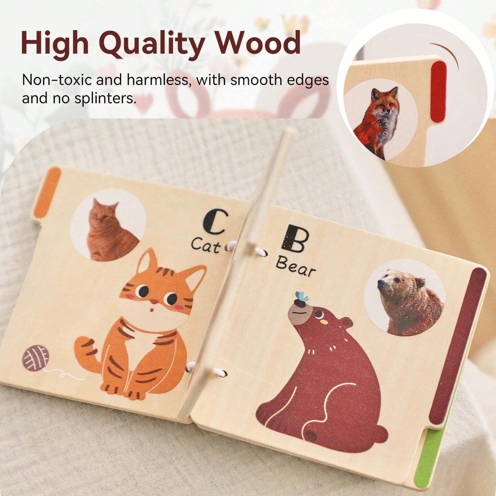 Infant Early Education Wooden Book Montessori Early Education Wooden