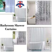 Durable Shower Curtain Waterproof Mould Proof EVA Bathroom Curtains With Hooks - transparent colour - View 3