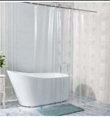 Durable Shower Curtain Waterproof Mould Proof EVA Bathroom Curtains With Hooks - transparent colour - View 5