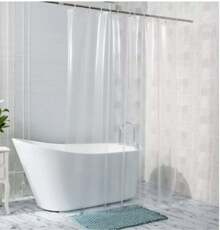 Durable Shower Curtain Waterproof Mould Proof EVA Bathroom Curtains With Hooks - transparent colour - View 6