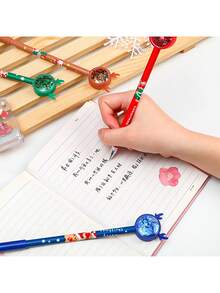 12 chiếc bút trung tính hình tuần lộc Giáng sinh sáng tạo, văn phòng phẩm hình trái tim Giáng sinh dễ thương theo phong cách Ins dành cho bé gái (nhiều màu sắc và họa tiết), quay lại trường học - Nhiều màu - Xem 6