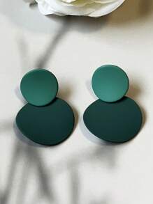 Fashion Geometric Earrings, Lightweight Luxury Style Rubber Painted Ear Studs, Multi-Color Earrings For Women - Wafer - View 30