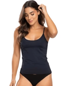 Kit 3 Women's T-Shirt Second Skin Comfort Thin Strap Casual T-Shirt Without Brand Tank Top - 黑色 - 查看 2
