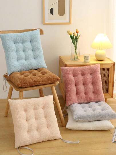 1 件毛绒靠垫，现代几何绗缝方形装饰垫，适用于家庭房间装饰、家居装饰、椅子、办公椅、椅垫、座椅垫、返校用品、椅枕、靠垫、游戏椅