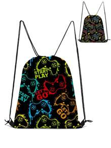 3D Printing GAME Theme Bundle Pocket, Colourful Drawstring Backpack, Sport Gym Training Storage Bag