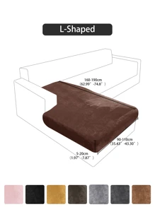 1pc Solid Color Silver Fox Velvet Stretch Sofa Seat Cushion Cover, Dust-Proof Decorative Sofa Protector, Suitable For Hotel, Bedroom, Living Room Sofa, Dark Gray, Black, Champagne