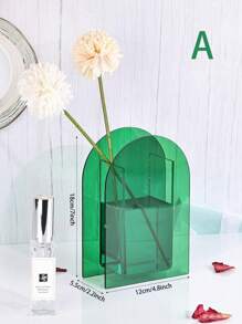 1 件亚克力多色透明花瓶，不对称形状家居插花，简约北欧风格咖啡桌桌面装饰 - 彩色 - 查看 8