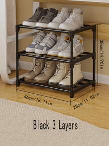 1pc Simple Dormitory Shoe Rack, Under Bed Space-Saving Multilayer Shoe Organizer For Front Door/Entryway - Multicolor - View 10