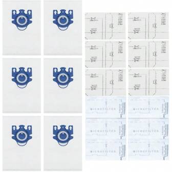 18 bolsas de polvo 3D, compatibles con las bolsas de aspiradora Miele GN, de repuesto para Miele Classic C1, Complete C1, C2, C3, S400i S600 S2 S5 S8 Series, con 3 filtros MP y 3 filtros AC