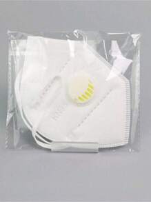 5 件装 KN95 灰色 3D 口罩带呼吸阀，包括熔喷布和活性炭防尘面罩 - 彩色 - 查看 7