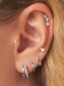 HOTNICE Conjunto de pendientes de aro pequeños dorados de bajo nivel alergénico con tornillo para mujeres | Pendientes perforados múltiples para el cartílago para mujeres