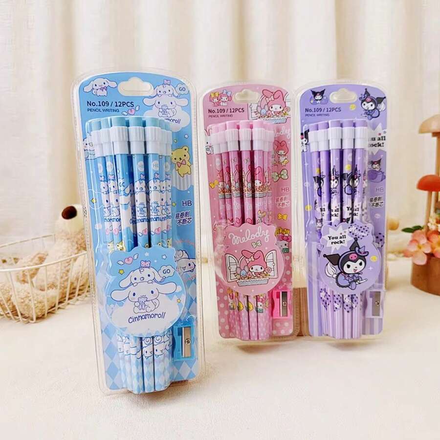 Sanrio Kids Melody Student Supplies HB Writing Pen Eraser Kindergarten