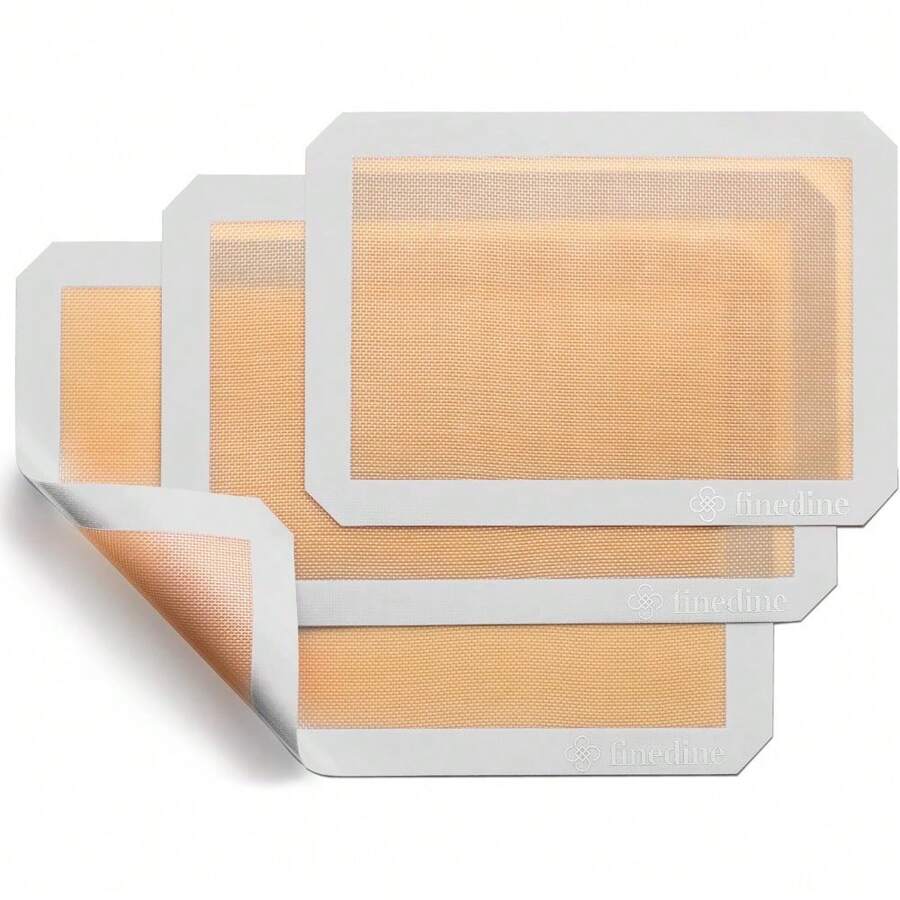 Silicone Baking Mat Set Of 3-White - White - View 1