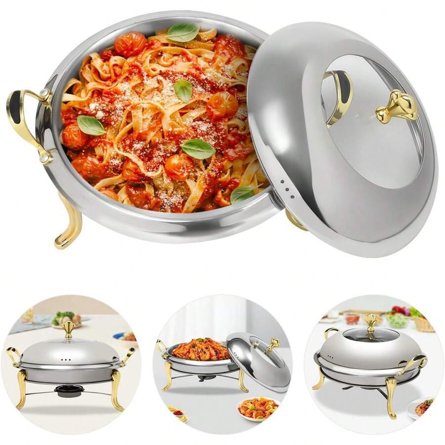2.5L/2.64QT Round Chafing Dish Stainless Steel Chafer Buffet Catering