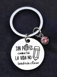 1pc Stainless Steel Engraved Plate Tag, Graduation Season Gift For Teachers, Mentors, Classmates - Multicolor - View 9