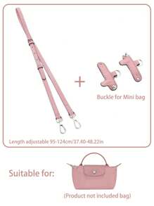 Adjustable Shoulder Strap Accessory For Le Pliage Mini Bag Upgrade, 95-124cm Length, Synthetic Fiber Material, No-Drill, Handheld Or Crossbody, Available In Brown/Grey/Black/Pink/Navy/Dark Purple