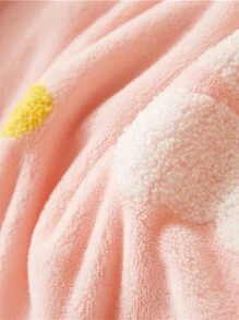 3pcs Plush Fabric Bed Set: 1pc Quilt Cover, 1pc Mattress Protector, 1pc Pillow Case, Embroidered Milk Velvet Design, Warm & Soft Touch, Comfortable And Cozy, Perfect For Autumn/Winter - Birthday Bunny - View 10