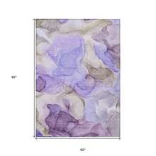 5' X 8' Gray And Purple Abstract Washable Non Skid Indoor Outdoor Area Rug - 彩色 - 查看 3