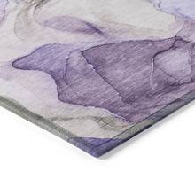 5' X 8' Gray And Purple Abstract Washable Non Skid Indoor Outdoor Area Rug - 彩色 - 查看 7