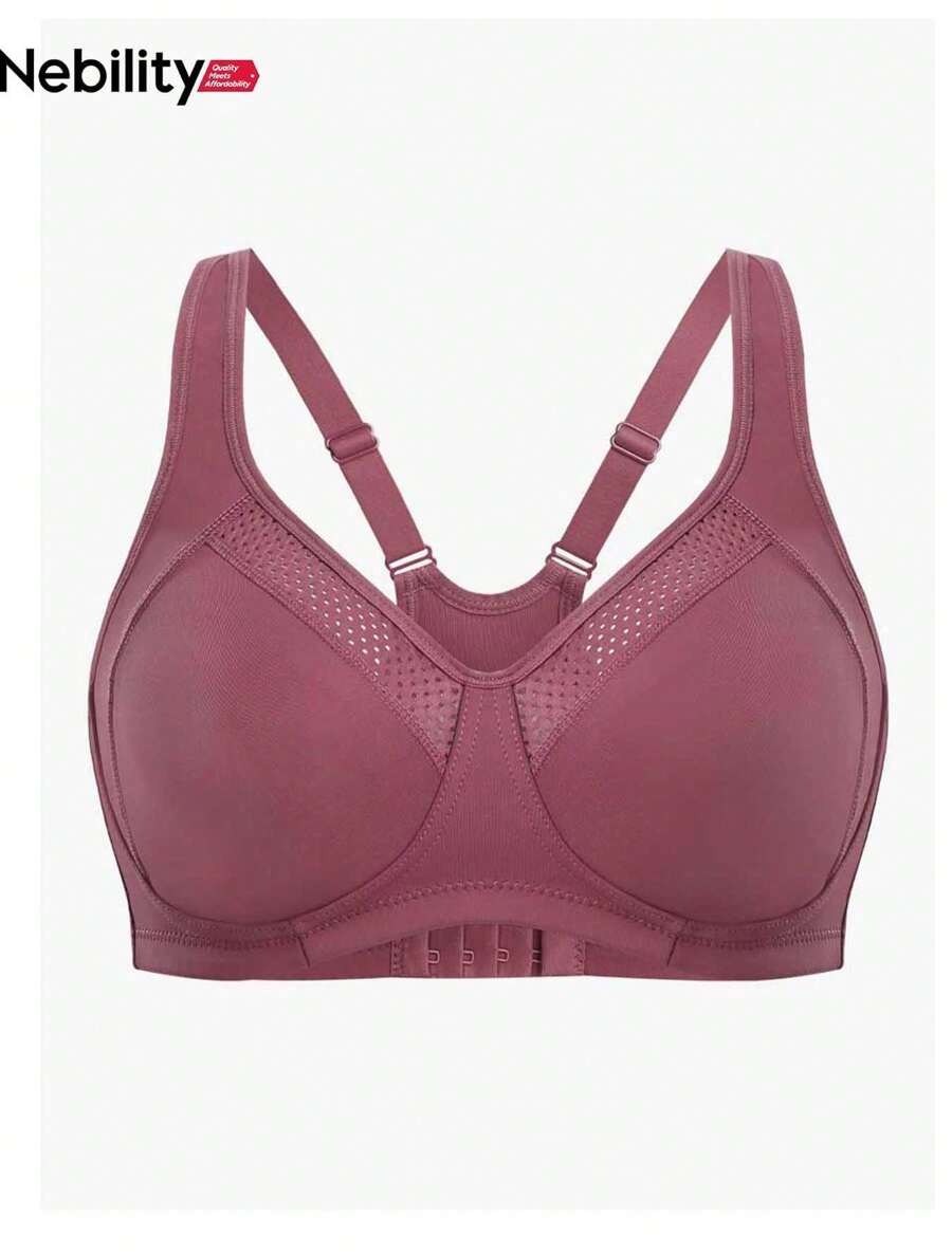 Nebility Women High Impact Support Sports Bra Wireless Racerback