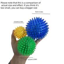 1pc/3pcs TPR Squeaky Dog & Cat Chew Toy Ball With Spiky Tips, Dental Training