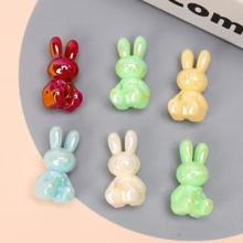 10pcs Cute Luminous Rabbit Shaped Acrylic Beads For DIY Bracelet / Necklace Making, Random Delivery - Multicolor - View 7