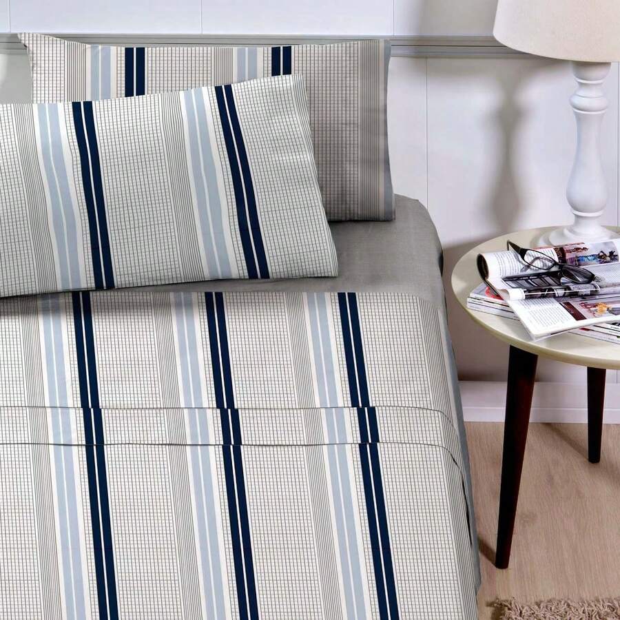 Home Design 200 Thread Count 4Piece Lines Double Bed Set SHEIN South