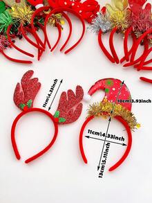 5/10pcs Random Christmas Element Hair Hoop, Suitable As Christmas Gift For Girls - Multicolor - View 2