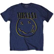 Nirvana | Official Band Kids T-Shirt | Inverse Happy Face - 48-Hour Fast Shipping!  - Navy Blue - View 1