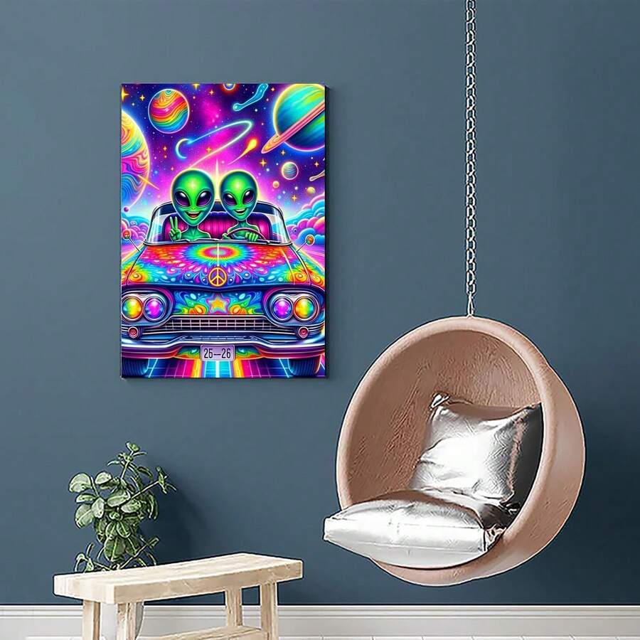 5D DIY Diamond Painting Kit, Full Round Diamond Painting, Alien