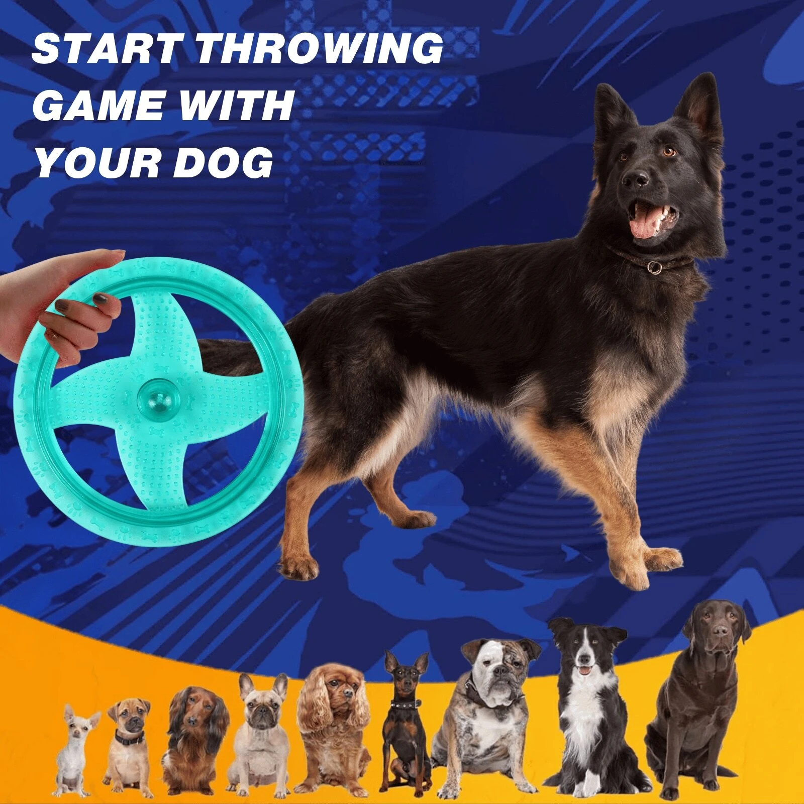 Flying Disc Dog Sport Toy With Flashing LED Lights, Light Up Pet Disk