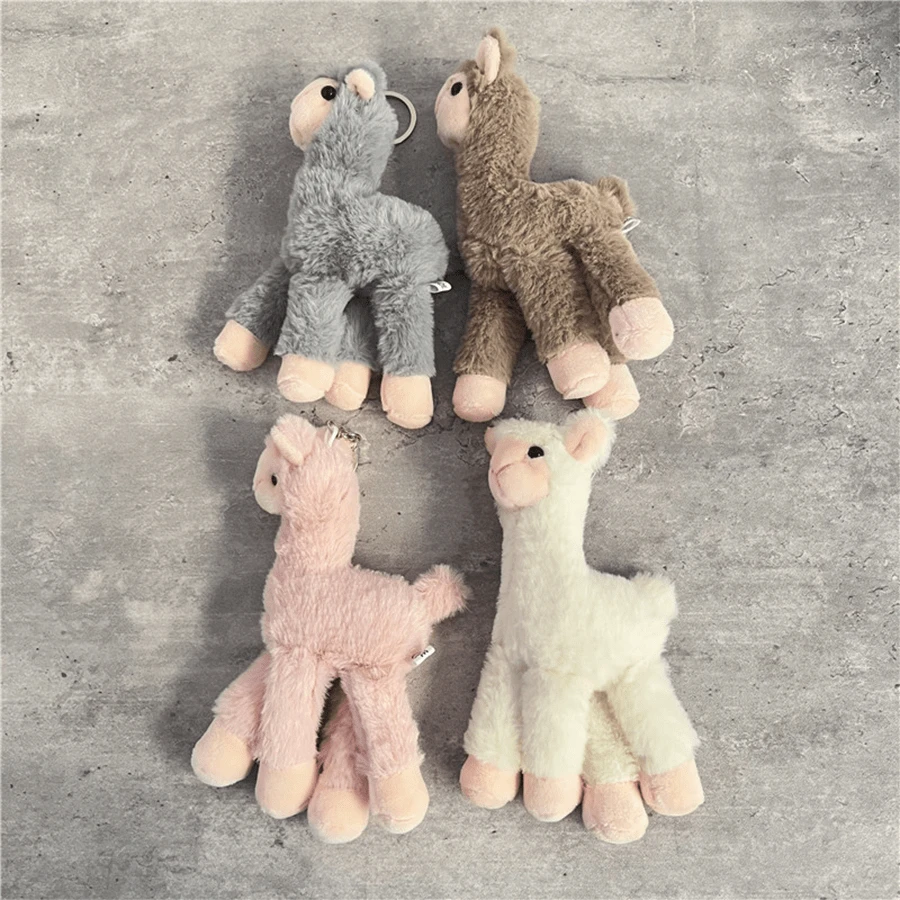 Mặt dây chuyền trang trí búp bê Alpaca dễ thương, búp bê mềm nhỏ, móc khóa túi, quà tặng móc khóa cho bạn bè - Nhiều màu - Xem 1