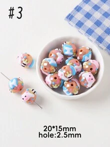 Hạt vẽ tay [Loạt động vật] Hạt Acrylic, tinh tế và đáng yêu với nhiều màu sắc, thích hợp cho lễ hội, quà tặng, trang sức phù hợp và làm đồ dùng hàng ngày - Chuỗi hạt vẽ tay động vật - Xem 11