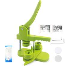 Button Machine, Badge Button Maker 58mm/2.08in, DIY Badge Press Machine With 100 Accessories & Circle Cutter, Rotatable Green Blanks Button Blanks Make Badge Maker Machine - Green - View 1