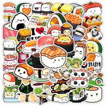 Bộ 50 miếng dán Sushi hoạt hình dễ thương - Chống thấm nước, hoàn thiện lấp lánh cho máy tính xách tay, ốp điện thoại, mũ bảo hiểm và ván trượt - Miếng dán sáng tạo tự làm màu kaki/trắng/đen - Nhiều màu - Xem 9