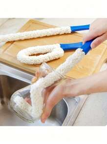 1Pc Bendable Glass Brush - Effective Cleaning Tool For Glassware, Glasses And Hookahs - Easy To Use - Blue - View 7