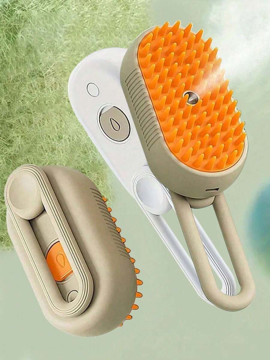 3 In 1 Usb Rechargeable Water Spray Pet Massage Brush Electric Cat Hair