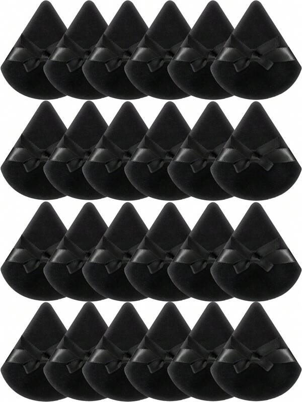 24pcs/15pcs/8pcs/3pcs Triangle Flocked Makeup Sponges, Soft & Fluffy Texture, Suitable For Face & Body, Mixed Set Of Cosmetic Beauty Tools