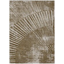 10' X 14' Chocolate Abstract Washable Non Skid Indoor Outdoor Area Rug - 巧克力 - 查看 2